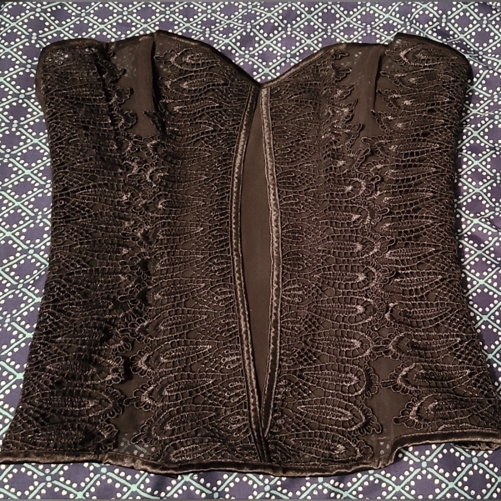 Adore Me lace and mesh corset